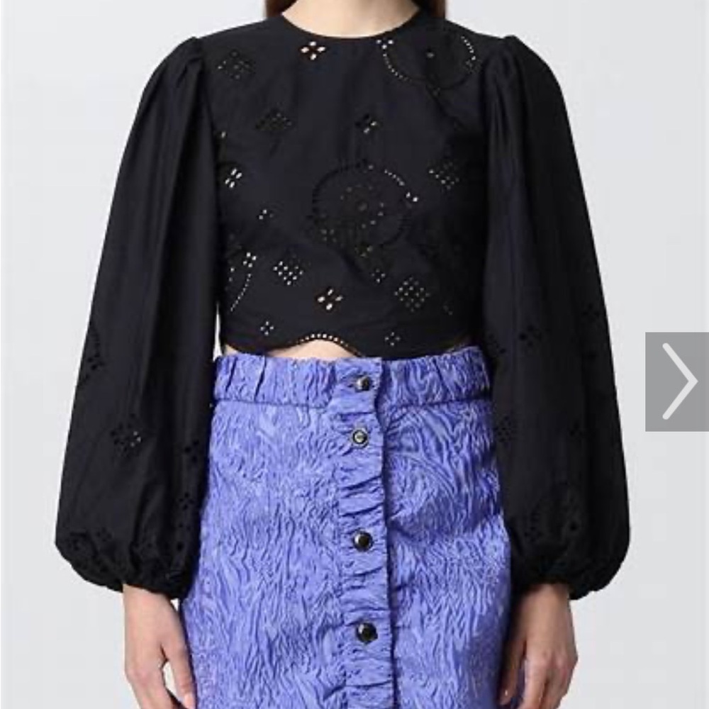 GANNI Organic Cotton Cropped Top Size Small 36 NWT